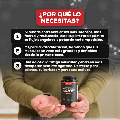 Nitric Oxide: Mejora fuerza y rendimiento muscular