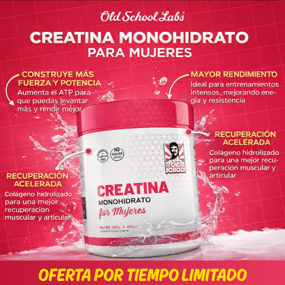 Creatine Monohydrate: Músculos más llenos, fuerza que se siente